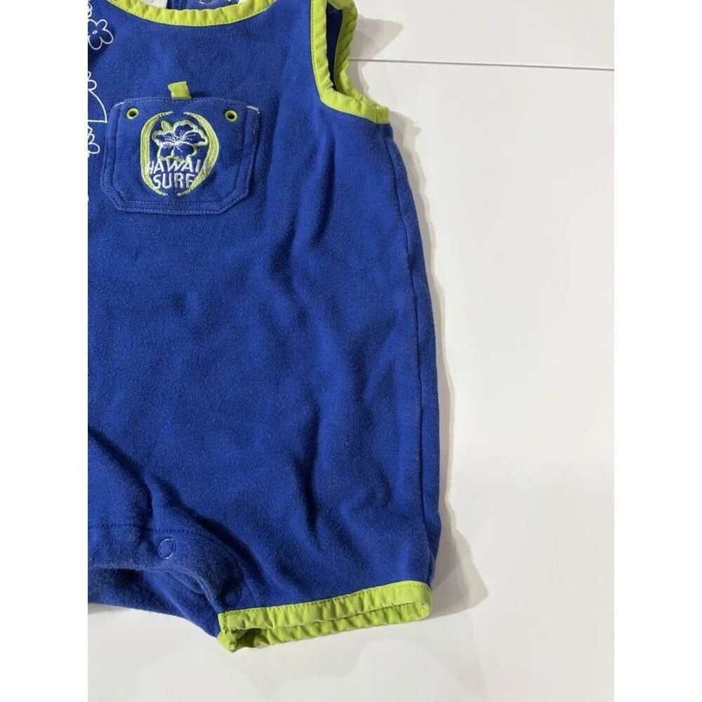 Hawaii Surf Floral Hawaiian Sleeveless Cotton One-Piece Romper 6-9 Months